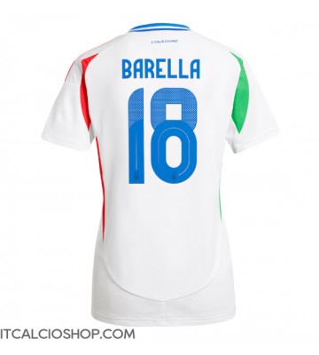 Italia Nicolo Barella #18 Seconda Maglia Femmina Europei 2024 Manica Corta